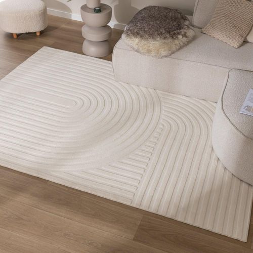 Teppich Wohnzimmer - Charm Curves Weiß - 160x230 cm - Modern, Skandinavisch - Wohnzimmer, Schlafzimmer - FRAAI | Home & Living