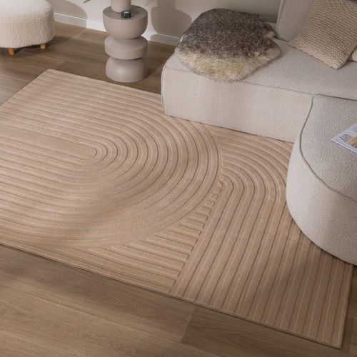 Teppich Wohnzimmer - Charm Curves Beige - 160x230 cm - Modern, Skandinavisch - Wohnzimmer, Esszimmer, Schlafzimmer - FRAAI | Home & Living