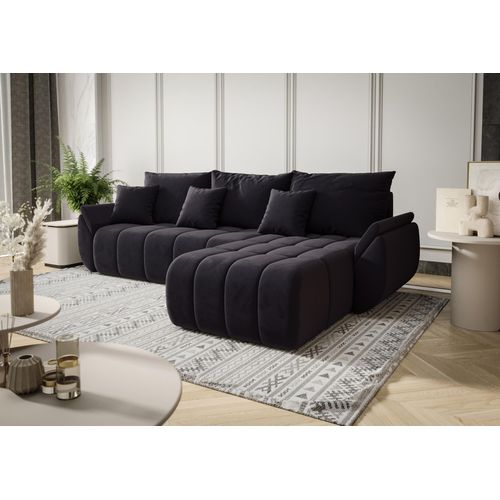 Ecksofa Schlafsofa OSAKA Stoff Monolith Grafit Ottomane Rechts