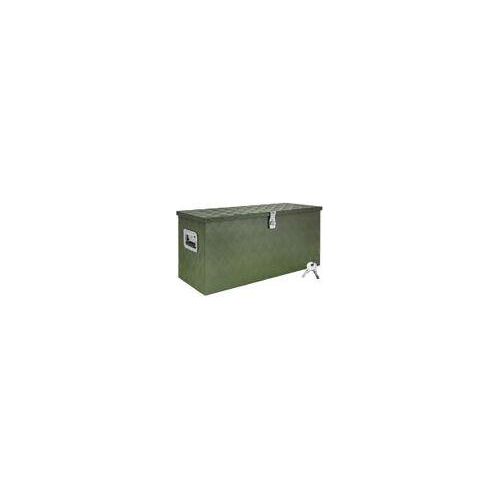 Deichselbox Grün Werkzeugkasten Truckbox Alu Box Anhänger Kiste mit Deckel Abschließbar Alubox Transportbox Werkzeugbox Aluminium Aufbewahrungsbox D120 trucky
