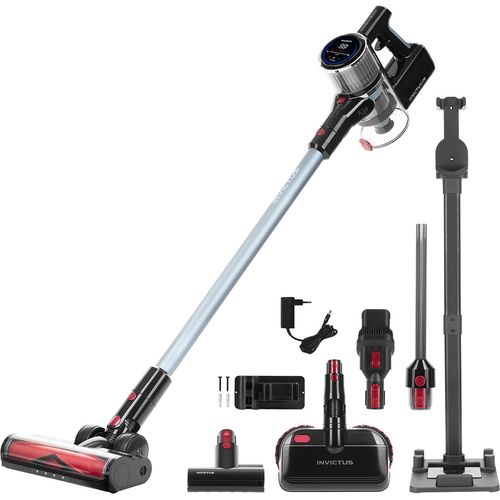 Genius Invictus X9 Facelift Akku Handstaubsauger 18 tlg, Akkustaubsauger mit Wischmopp Kabellos beutellos, 450 Watt, Akkulaufzeit bis 55 Min