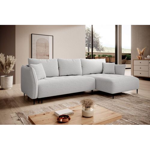 Ecksofa BARI mit Schlaffunktion und Bettkasten, Breite 276 cm , Catch me 22, Ottomane: rechts