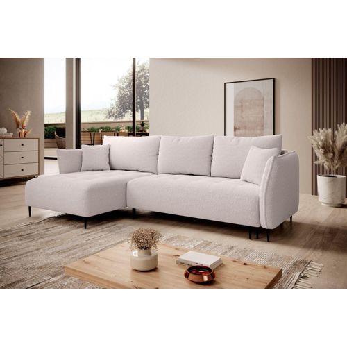 Ecksofa BARI mit Schlaffunktion und Bettkasten, Breite 276 cm , Catch me 21, Ottomane: links
