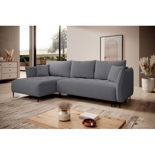 Ecksofa BARI mit Schlaffunktion und Bettkasten, Breite 276 cm , Catch me 26, Ottomane: links