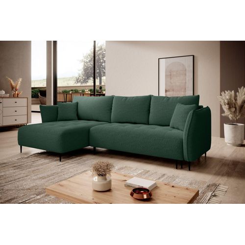 Ecksofa BARI mit Schlaffunktion und Bettkasten, Breite 276 cm , Catch me 21, Ottomane: links