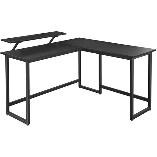 Computertisch, L-förmige Workstation, industrieller Eckschreibtisch mit Monitorständer, zum Schreiben und Spielen