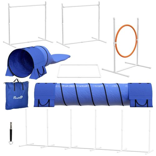 Agility Set Hunde, 7er-Set Hundetraining inklusive Pfeife, Tragetasche