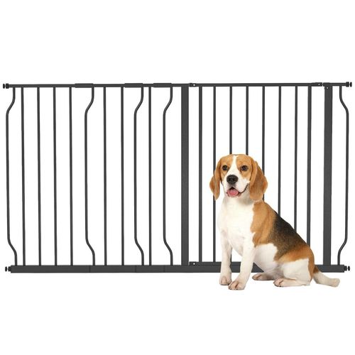 Hunde Türschutzgitter Treppenschutzgitter, 75-145 cm Hunde Türgitter Schwarz