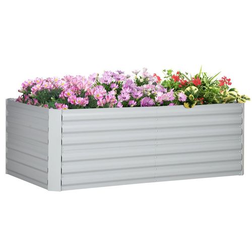Hochbeet aus Stahl, Pflanzbeet Frühbeet Gartenbeet Blumenkasten steckbar Balkon