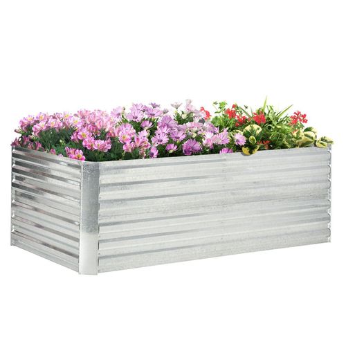 Hochbeet aus Stahl, Pflanzbeet Frühbeet Gartenbeet Blumenkasten steckbar Balkon
