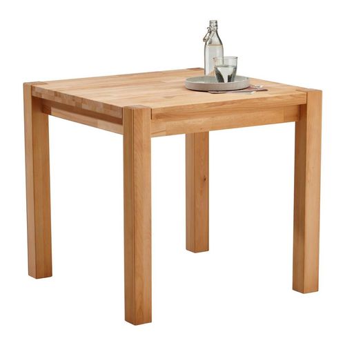 Carryhome Esstisch , Kernbuche , Holz , Kernbuche , massiv , quadratisch , eckig , 80x75x80 cm , Esszimmer, Tische, Esstische, Esstische quadratisch