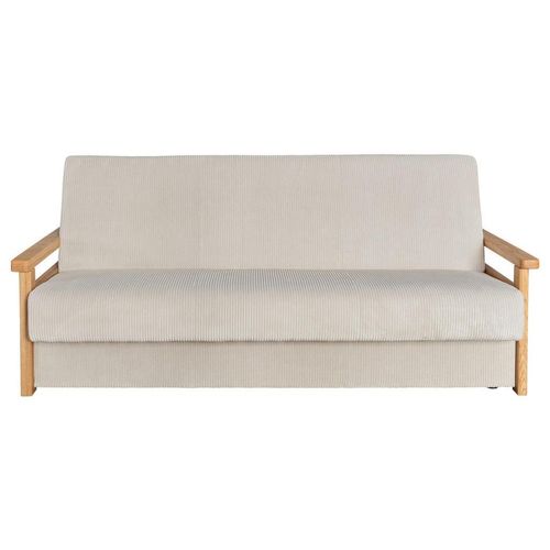 P & B Schlafsofa , Creme , Textil , Eiche , 2-Sitzer , 220x90x90 cm , Schlafen auf Sitzhöhe , Kinder- & Jugendzimmer, Jugendmöbel, Jugendsofas