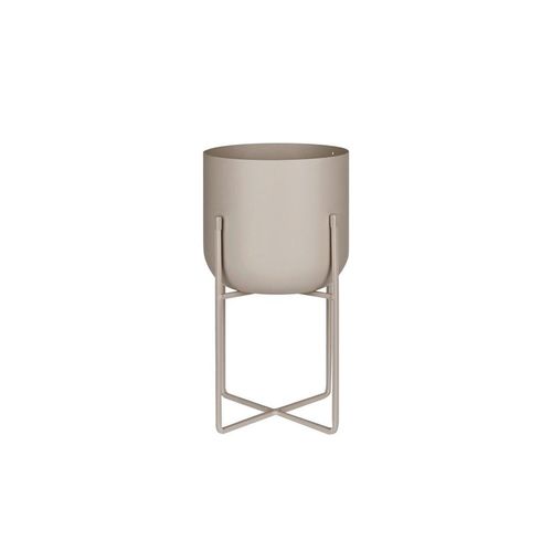 Ambia Home Pflanzentopf , Grau , Metall , Uni , rund , 33 cm , Dekoration, Blumen & Zubehör, Übertöpfe