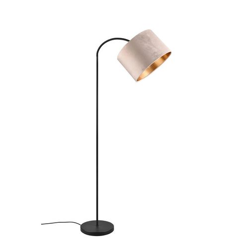 Trio Leuchten Stehleuchte Julieta , Schwarz, Gold, Beige , Metall, Textil , 156 cm , Lampen & Leuchten, Innenbeleuchtung, Stehlampen, Stehlampen