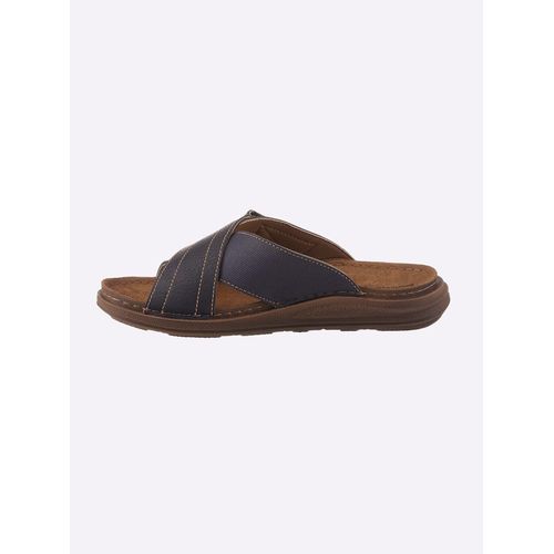 Pantolette FISCHER, Herren, Gr. 46, blau (jeansblau), Textil, Textil, Basic, Schuhe