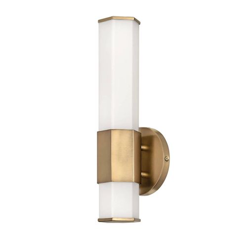 LED-Bad-Wandleuchte Facet Single, 3000 K, messing