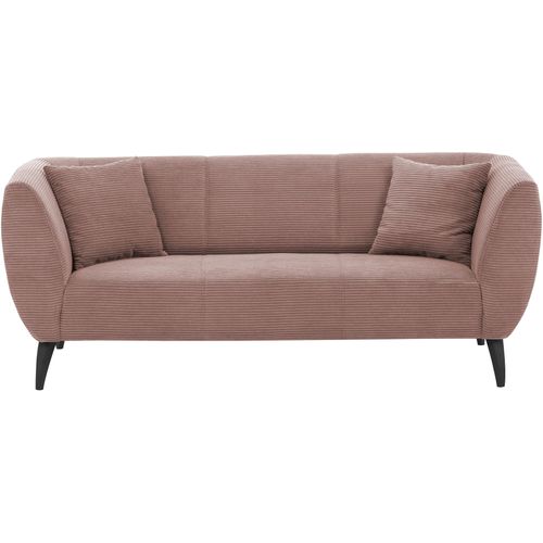 3-Sitzer INOSIGN, rosa, B:208cm H:83cm T:88cm, 100% Polyester, Sofas, zwei verschiedene Fußfarben wählbar