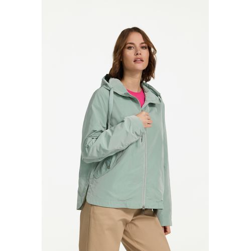 Kurzjacke MANISA, Damen, Gr. 40, grün (mint), Obermaterial: 100% Polyester. Futter: 100% Polyester, unifarben, casual, regular fit taillenbedeckt, ohne Ausschnitt, Langarm mit Reißverschluss, Jacken, mit Kapuze