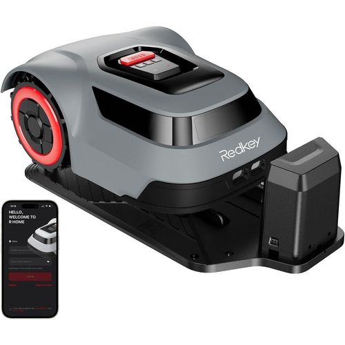 Redkey MGC500 Mähroboter, Akku-Rasenmähroboter, Kabelbruch Finden Automatisch, bis 800 m² Rasenfläche, Automatisch Aufladefunktion, mit APP