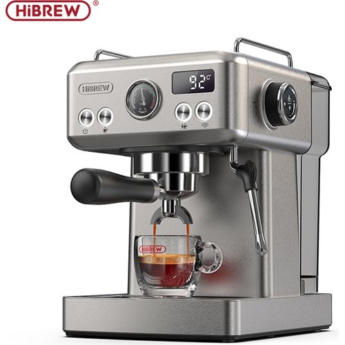 HiBREW H10A Halbautomatische Espressomaschine,19 Bar, Programmierbare,einstellbare Temperatur&volumen,gebürsteter Edelstahl,Siebträger-/Espressomaschi