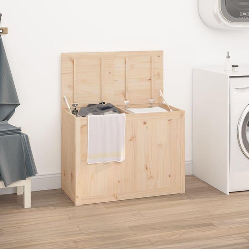 Wäschetruhe 88,5X44X66 Cm Massivholz Kiefer | Farbe: Natur | Größe: 88.5 x 44 x 66 cm