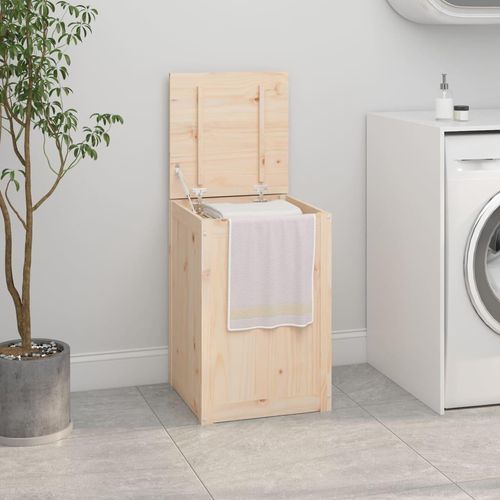 Wäschetruhe 88,5X44X66 Cm Massivholz Kiefer | Farbe: Natur | Größe: 44 x 44 x 66 cm
