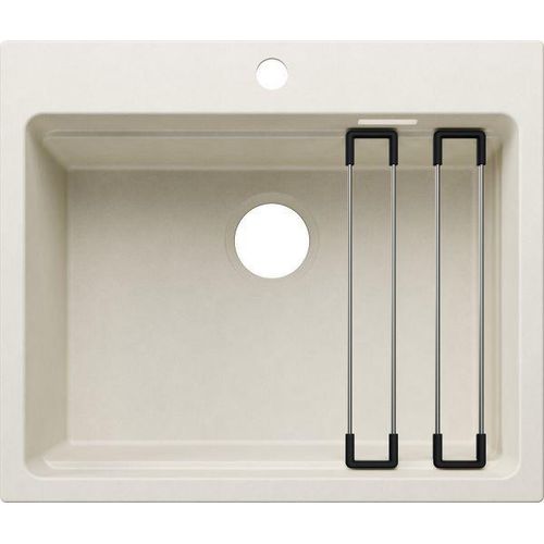 BLANCO ETAGON 6 für Farbige Komponenten Einbauspüle SILGRANIT softweiß ab 60 cm ohne Ablauffernbedienung, mit Zubehör