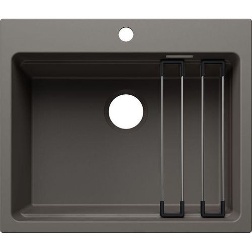 BLANCO ETAGON 6 für Farbige Komponenten Einbauspüle SILGRANIT vulkangrau ab 60 cm ohne Ablauffernbedienung, mit Zubehör