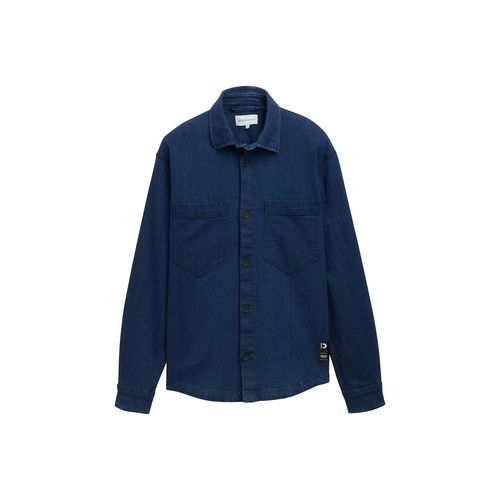 TOM TAILOR DENIM Herren Overshirt aus Jeans-Stoff, blau, Uni, Gr. XL