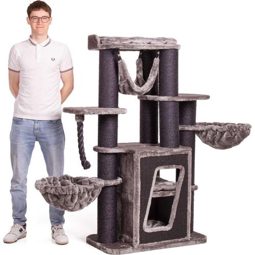 Kratzbaum Hudson · schwarz/grau · ca. 50 x 178 x 157 cm