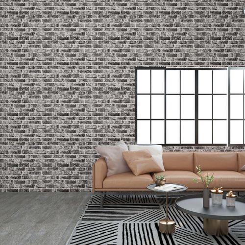 3D-Wandpaneele 10 Stk. Dunkelgrau Backstein-Optik EPS