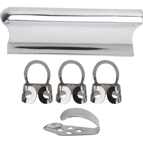 Gitarren-Gleitstange, Stick-Plektren, Edelstahl, Metall, rostfrei, solides Instrumentenzubehör (Silber)