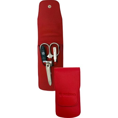 Maniküre-Etui PFEILRING, rot, Nageletuis, B/H/T: 80mm x 125mm x 30mm 4 tlg., Nappaleder, B:80mm H:125mm T:30mm