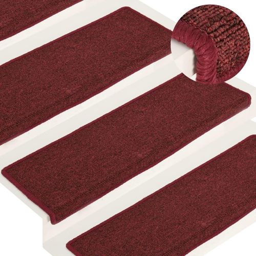 Teppich-Treppenstufen 15 Stk. | Anzahl im Paket: 15 | Farbe: Matt-Rot