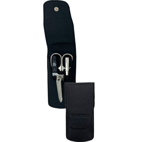 Maniküre-Etui PFEILRING, schwarz, Nageletuis, B/H/T: 80mm x 125mm x 30mm 4 tlg., Nappaleder, B:80mm H:125mm T:30mm