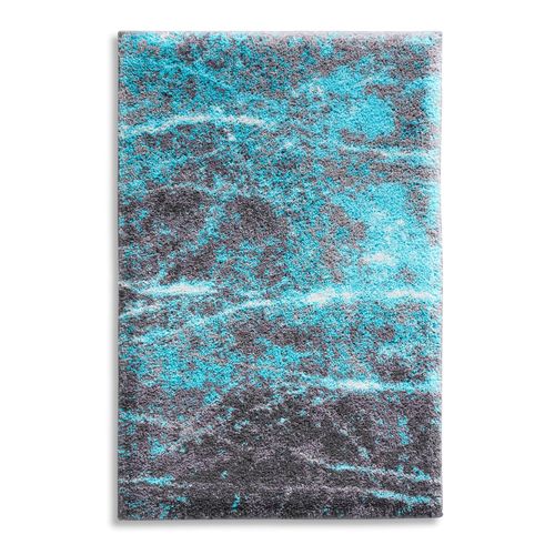 Badematte GRUND Gr. 4, blau (grau, ozean), WC-Vorleger quadratischmit Ausschnitt (50cm x 50cm),, Badematten