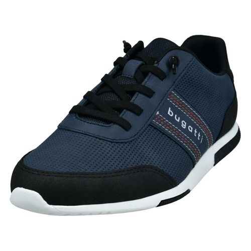 Slip-On Sneaker BUGATTI, Herren, Gr. 40, blau, Lederimitat, casual, Schuhe, Freizeitschuh, Slipper mit modischen Ziernähten