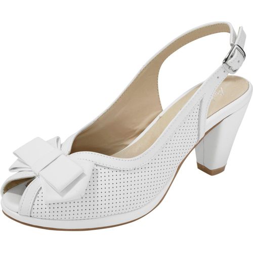 Sandalette ANDREA CONTI, Damen, Gr. 39, weiß, Glattleder, Leder, feminin, Schuhe Slingbacksandale Brautschuh