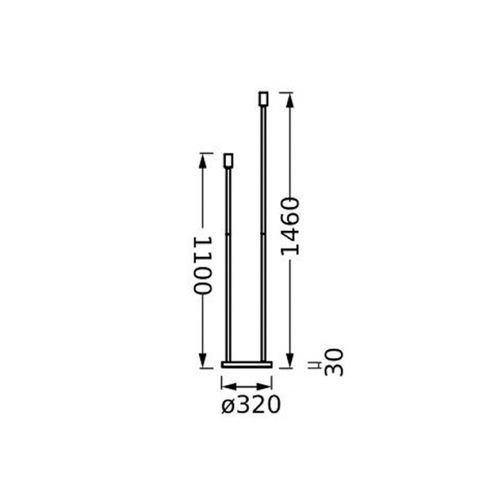 LEDVANCE Stehlampe Decor Stick 2-fl., Höhe 146cm, dunkelgrau