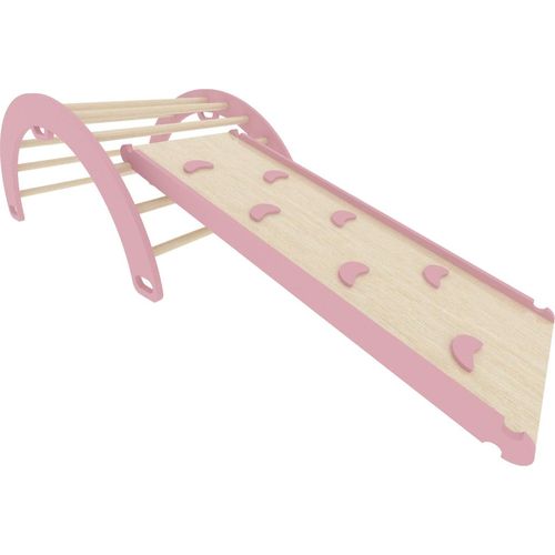 Spielplatz indoor | Kletterbogen Holz Schaukel Rutsche für Kinder | Montessori Spielzeug Kinderrutsche