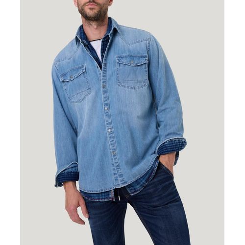 Jeanshemd, Herren, Gr. XL, N-Gr, blau (indigo), Denim/Jeans, Obermaterial: 100% Baumwolle, PIONEER AUTHENTIC JEANS, unifarben, casual, bequem hüftbedeckend, Langarm 1-Knopf-Manschette, Hemden, mit Brusttaschen, in blauer Waschung