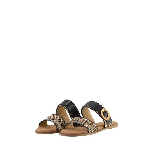 TOM TAILOR Damen Flache Sandalen mit Flechtmuster, schwarz, Gemustert, Gr. 36