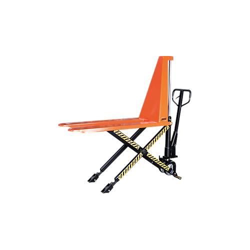 Scherenhubwagen SHW Premium, manueller Hubantrieb, Tragkraft bis 1000 kg, Lenkräder und Lastrollen, L 1650 x B 570 x H 1200 mm, Stahl, schwarz-orange