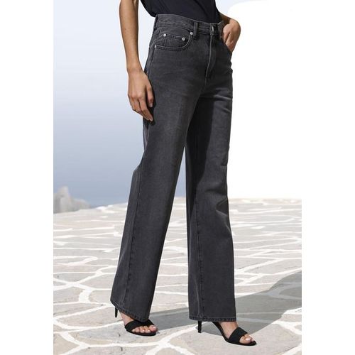 LASCANA Weite Jeans schwarz Gr. 42 für Damen. Figurumspielend. Nachhaltig.