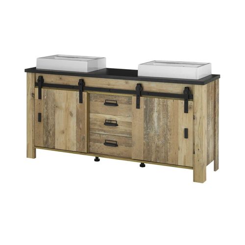Doppelwaschtisch Schwaz - holzfarben - 164 cm - 91 cm - cm 43,0 - Sconto