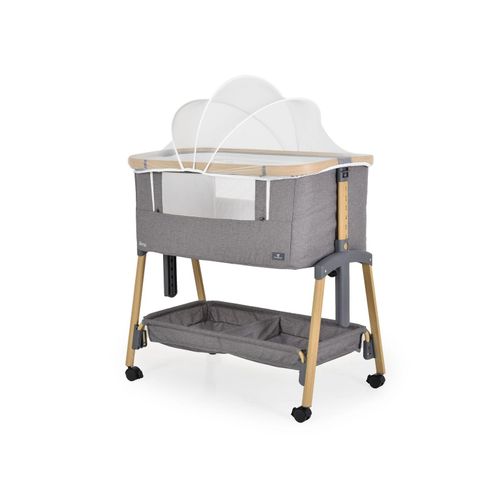 Cangaroo Beistellbett Amo höhenverstellbar, Moskitonetz, Rollen, Bremse Matratze grau