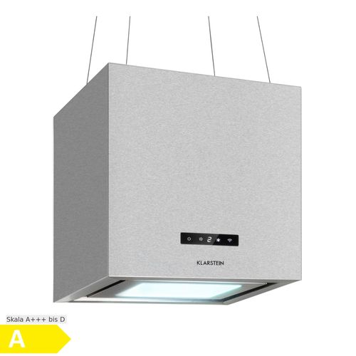 Kronleuchter Smart Inselabzugshaube 595m³/h App-Steuerung LED-Panel Silber