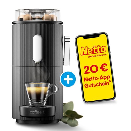 CoffeeB Kaffeemaschine Globe, schwarz + 20€ Netto App-Gutschein