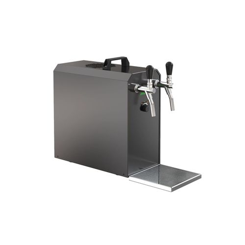 Zapfanlage, Bierzapfanlage STREAM 50K mit Luftpumpe Bierkoffer, Durchlaufkühler 2-leitig Trockenkühler, bis zu 55 Liter/h - BLACK EDITION