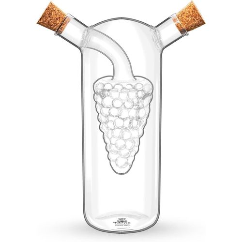 Wilmax 2in1 Glas Essig-Öl-Flasche 2-teiliges Ölspender Set 250 ml / 50 ml